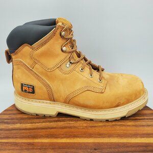 Timberland PRO Work Boots Men's 12 Wheat Nubuck Leather Pit Boss 6" Lace Up